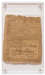 Declaration of Independence Signer, John Morton Signed Shilling Note