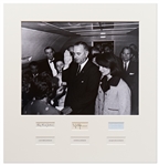 Powerful Signed Photo Display of Lyndon B. Johnsons Inauguration Aboard Air Force -- Signed by Jackie Kennedy, Lyndon B. Johnson & Lady Bird Johnson, with PSA/DNA COAs for All Three