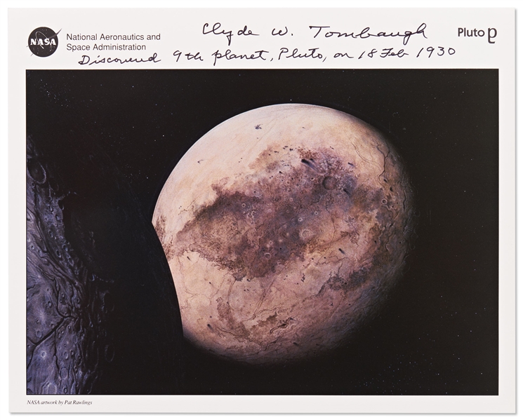 Clyde Tombaugh Signed 10'' x 8'' Photo of Pluto, the Planet He Discovered