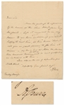Aaron Burr Letter Signed -- ...My son in law Mr. Alston too...would be much gratified by an interview with him...