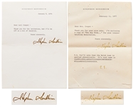 Lot of Two Letters Signed by Theater Legend Stephen Sondheim -- ...for your tongue-twisting delectation...