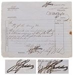 James Seddon Civil War Document Twice-Signed as Confederate Secretary of War