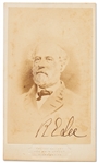 Scarce Robert E. Lee Signed CDV Photo in His Generals Uniform -- With Bold, Clear Signature