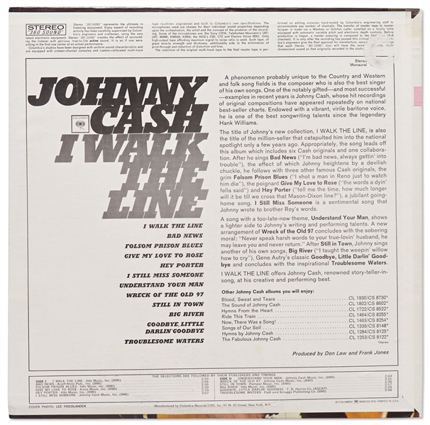 Johnny Cash Signed ''I Walk the Line'' Album -- With Epperson COA