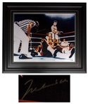 Muhammad Ali Signed 20 x 16 Photo After Knocking Out George Foreman in Round 8 of Rumble in the Jungle -- With Mounted Memories COA