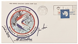 Apollo 15 Crew-Signed NASA Insurance Cover -- From Al Wordens Personal Collection, and Also With His Signed COA