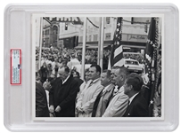 Original 10 x 8 Photo of John F. Kennedy Taken by Cecil W. Stoughton the Morning of the Assassination -- Encapsulated & Authenticated by PSA as Type I Photograph