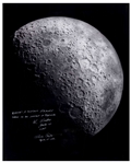 Al Worden & Dave Scott Signed 16'' x 20'' Photo of the Moon -- Worden Additionally Writes His Famous Quote About Seeing Earth From the Moon