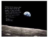 Frank Borman Signed 20'' x 16'' Photo, With His Thoughts About the Moon: ''...it's a vast, lonely, forbidding-type existence...''