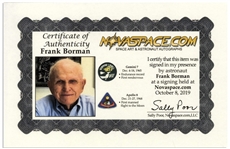 Frank Borman Signed 20'' x 16'' Photo, With His Thoughts About the Moon: ''...it's a vast, lonely, forbidding-type existence...''