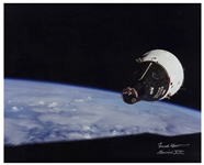 Frank Borman Signed 20'' x 16'' Photo of the Gemini 7 Spacecraft With the Earth's Curvature in the Distance