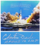 Charlie Duke Signed 20 x 16 Apollo 16 Launch Color Photo