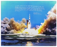 Charlie Duke Signed 20'' x 16'' Apollo 16 Launch Color Photo