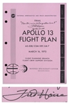 Fred Haise Signed Copy of the Apollo 13 Flight Plan -- Also With the Famous Mission Quote ...Houston, weve had a problem here!...