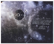 Charlie Duke Signed 16'' x 20 Photo of the LM After Leaving the Moon -- ''Good-Bye Moon!''