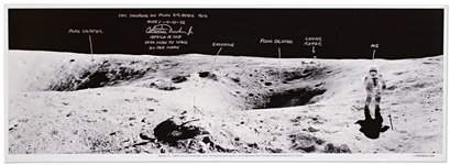 Charlie Duke Signed 35'' Panoramic Photo of the Lunar Surface During the Apollo 16 Mission