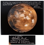 Moonwalker Charlie Duke Signed 20 x 16 Photo of Mars -- another giant leap for mankind