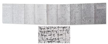 Frank Borman Signed Apollo 8 Map -- Borman Also Writes His Historic Words From the 1968 Christmas Eve Broadcast