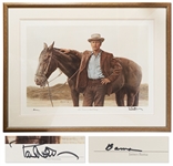 Paul Newman Signed Limited Edition Lithograph of Paul Newman as Butch Cassidy