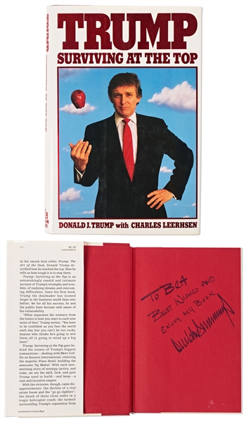 Donald Trump Signed First Edition of His Book ''Surviving at the Top'' -- With PSA/DNA COA