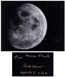 Frank Borman Signed 20 x 16 Photo of the Round Moon from Apollo 8