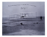 Dramatic 20'' x 16'' Photo Signed by Astronaut Frank Borman -- Reflecting on the Remarkable Progress of Aeronautics in the 20th Century