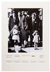 Kennedy Family Signed Display, Matted with the Iconic Mourning Photo of John F. Kennedy, Jr. Saluting His Fathers Coffin -- With University Archives & PSA/DNA COAs