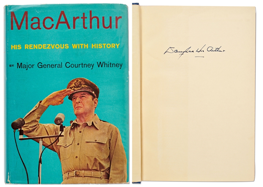 Douglas MacArthur Signed Copy of His Biography MacArthur His Rendezvous with History -- With PSA/DNA COA