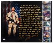Robert ONeill Signed 20 x 16 Limited Edition Photo Describing the Assassination of Osama bin Laden -- With PSA/DNA COA