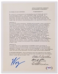 Steve Wozniak Signed Souvenir Partnership Agreement from 1976 for Apple Computer Company -- With PSA/DNA COA
