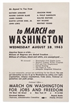 Handbill from the March On Washington in 1963 Featuring Dr. Martin Luther King