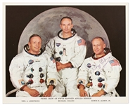 Buzz Aldrin Signed 10'' x 8'' Photo of the Apollo 11 Astronauts in Their White Spacesuits -- With Zarelli COA
