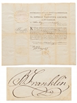 Benjamin Franklin Document Signed as President of the Supreme Executive Council of the Commonwealth -- Franklin Appoints the Coroner of Luzerne County