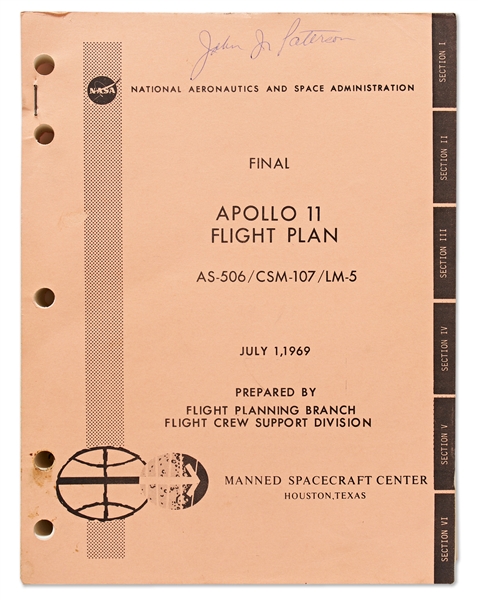 Original Apollo 11 Final Flight Plan from 1 July 1969<br><br>