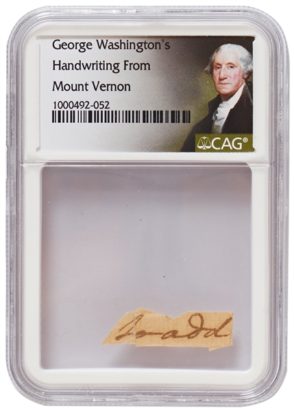 George Washington Handwriting -- Encapsulated by CAG