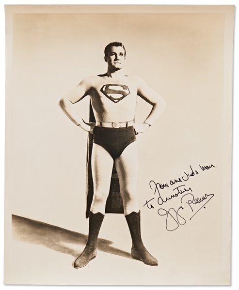 George Reeves Signed Photo as Superman -- From the Estate of Famed Martial Artist Bruce Tegner, Reeves Writes, ''From one Judo man to another''
