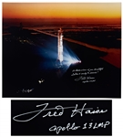 Gorgeous 20 x 16 Photo of the Apollo 13 Saturn V Rocket, Signed by Fred Haise