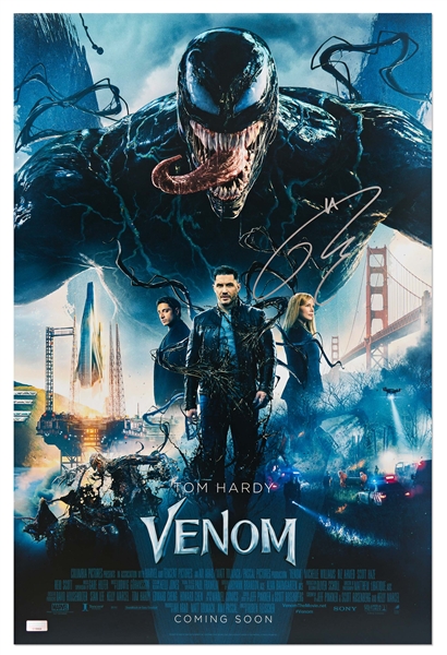 Tom Hardy Signed ''Venom'' Movie Poster