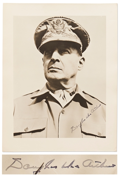 Douglas MacArthur Signed 8.5 x 11 Photo -- Without Inscription