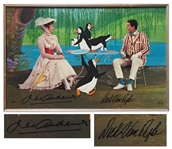 Julie Andrews & Dick Van Dyke Signed Limited Edition Mary Poppins Artwork by Disney -- Created From Original Disney Animation Drawings