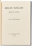 Helen Keller Signed First Edition of ''Helen Keller / Sketch for a Portrait'' -- Without Inscription