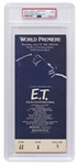 Original Movie Ticket to the World Premiere of E.T. the Extra-Terrestrial -- Encapsulated by PSA