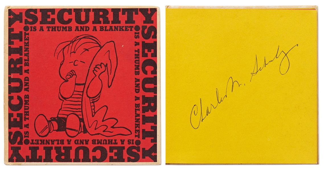 Charles Schulz Signed First Edition of Security is a Thumb and a Blanket -- Without Inscription