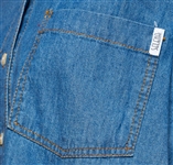 Selena Brand Denim Shirt, Circa mid-1990s -- Included in Selena Fashion Exhibit ''Ahora y Nunca'' Featured in ''Vogue'' Magazine