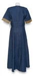 Selena Brand Denim & Gold Embroidered Dress from 1996 -- Included in Selena Fashion Exhibit ''Ahora y Nunca'' Featured in ''Vogue'' Magazine
