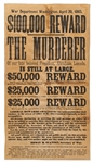 John Wilkes Booth Reward Poster for the Assassination of Abraham Lincoln -- Rare First Printing of One of the Most Important Documents in U.S. History, With Only a Few Extant