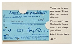 James Dean's Actor's Equity Association Card from 1954