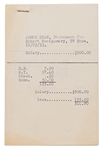 1953 Financial Statement from Jane Deacys Office Regarding James Dean
