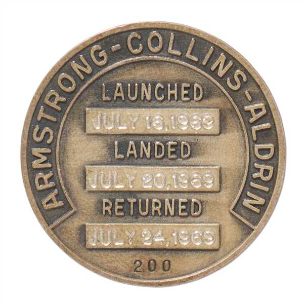 Apollo 11 Flown Robbins Medallion -- Serial #200 From the Personal Collection of Astronaut Story Musgrave and With His LOA