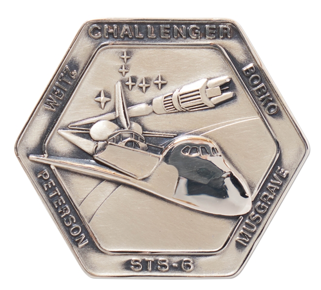 Flown Robbins Medallion from STS-6, the First Flight of Space Shuttle Challenger -- From the Personal Collection of STS-6 Astronaut Story Musgrave and With His LOA